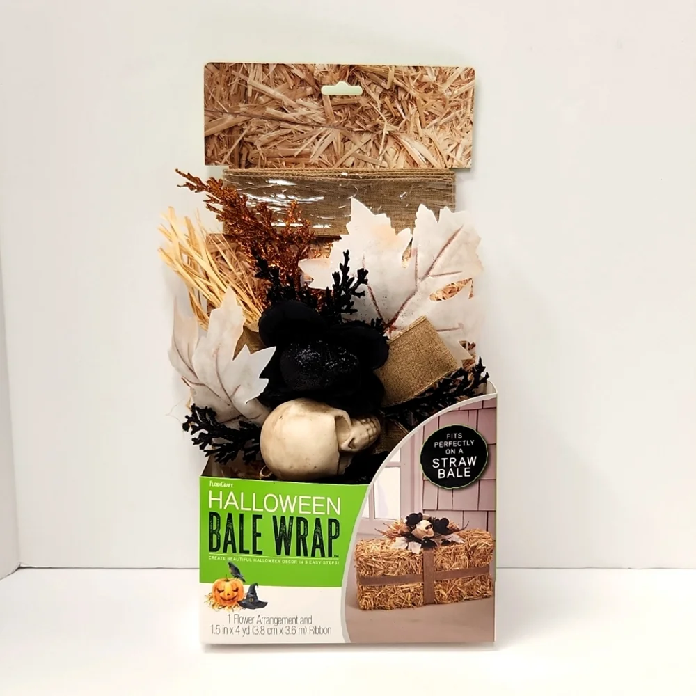 FloraCraft Skull Leaves Bale Wrap Wreath Decorations